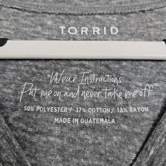 NWT TORRID T-Shirt Top GRAY size 0 L 12 Red Wine & Brews Flag Patriotic Fun Cute - Picture 2 of 6